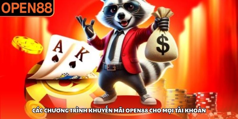Các chương trình khuyến mãi OPEN88 cho mọi tài khoản Khuyến mãi OPEN88